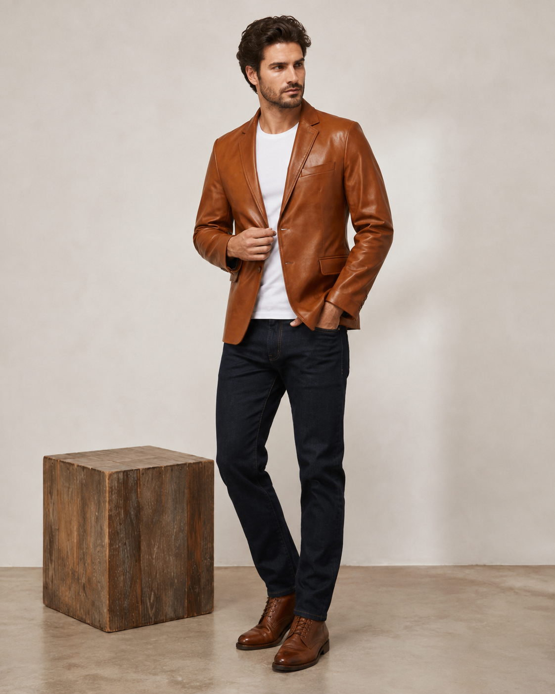 Dorset Tailored Leather Blazer - Image 4