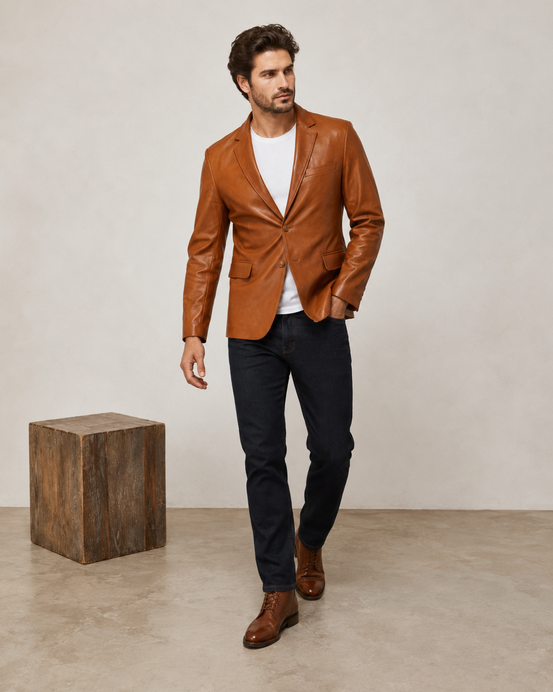 Dorset Tailored Leather Blazer - Image 3