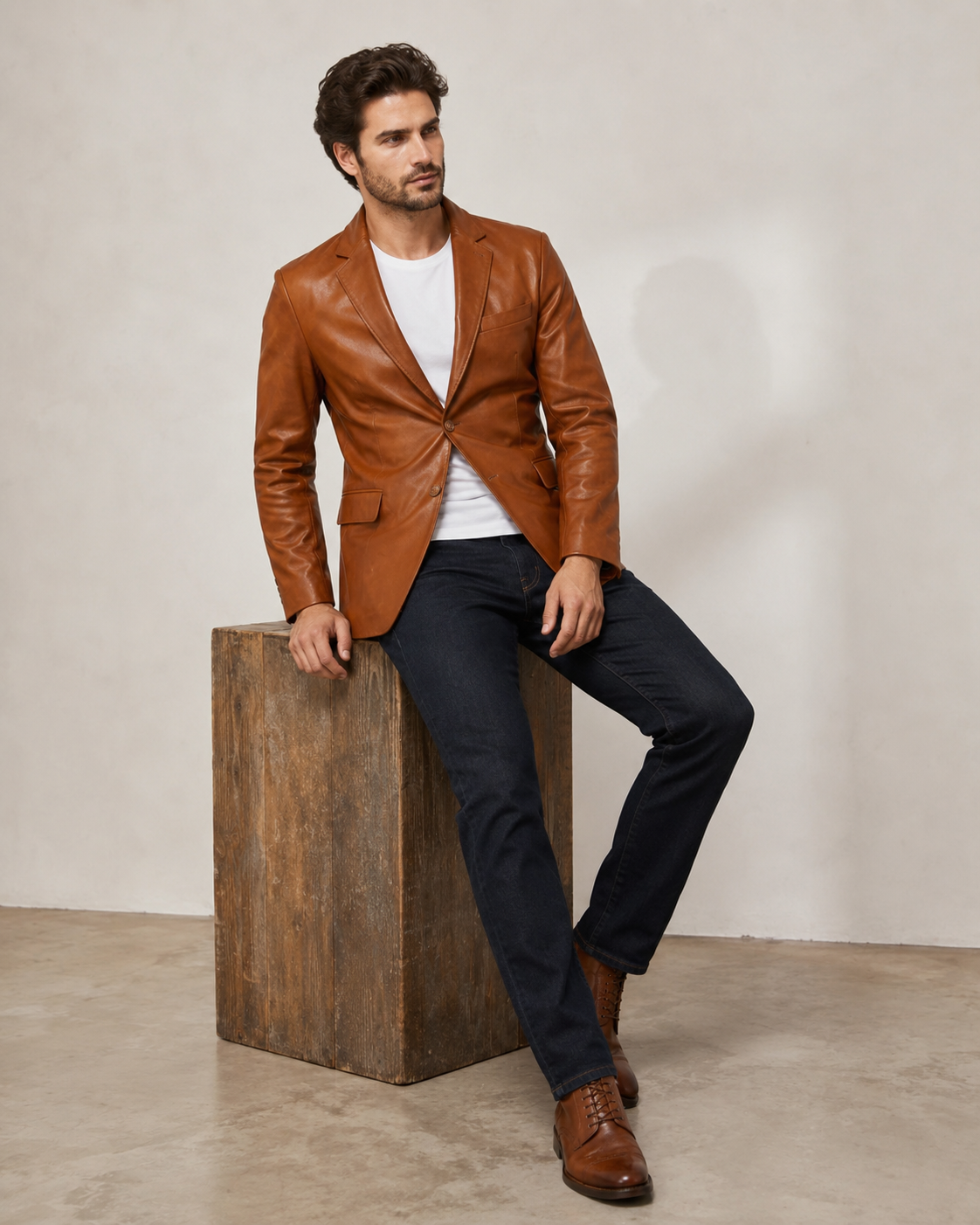 Dorset Tailored Leather Blazer - Image 2