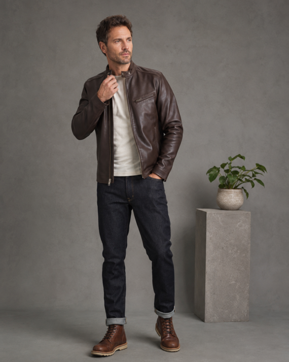 Vanguard Distressed Biker Jacket
