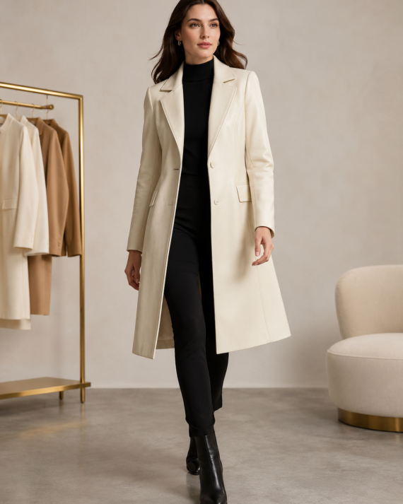 Whitfield Leather Overcoat