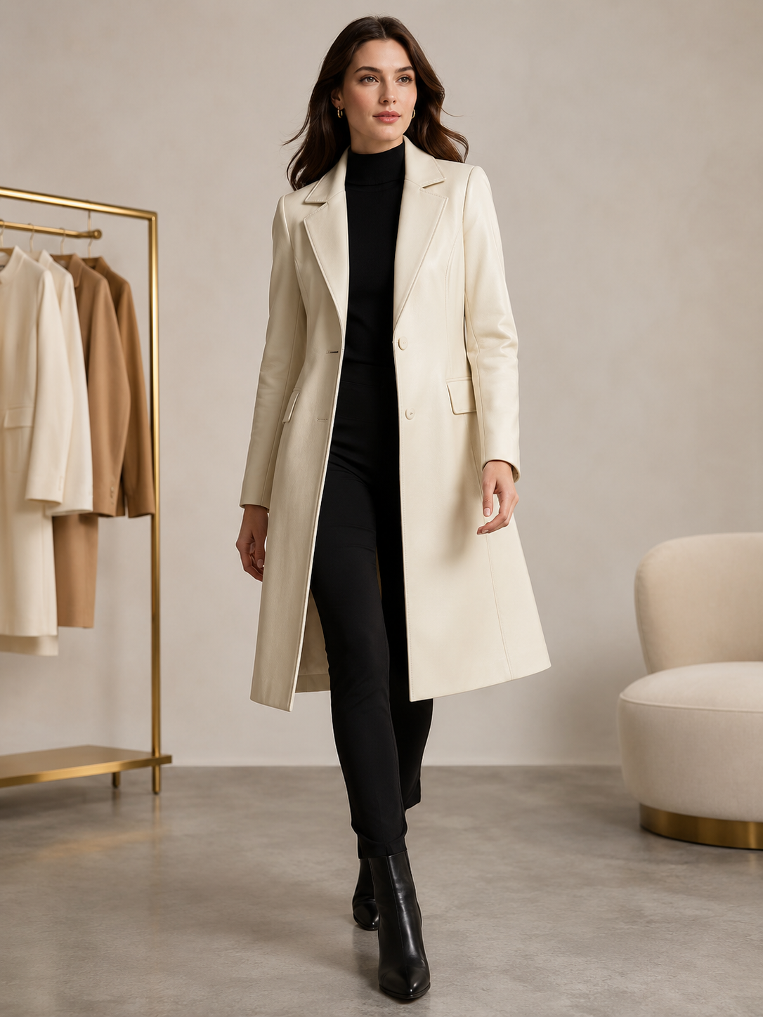 Whitfield Leather Overcoat