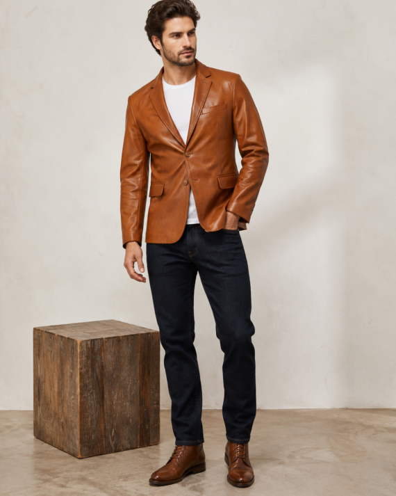 Dorset Tailored Leather Blazer