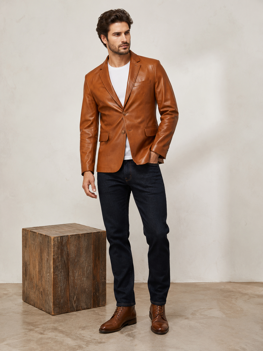 Dorset Tailored Leather Blazer