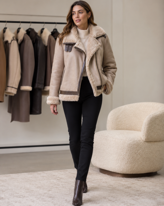 Glacier Shearling Trim Coat