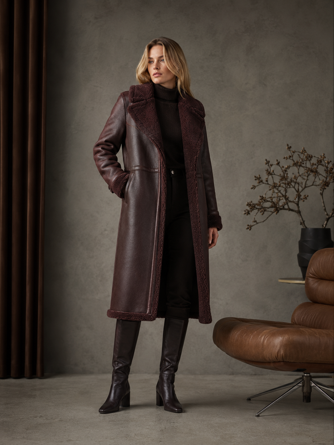 Boreal Sherpa-Lined Leather Jacket